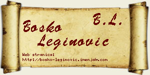 Boško Leginović vizit kartica